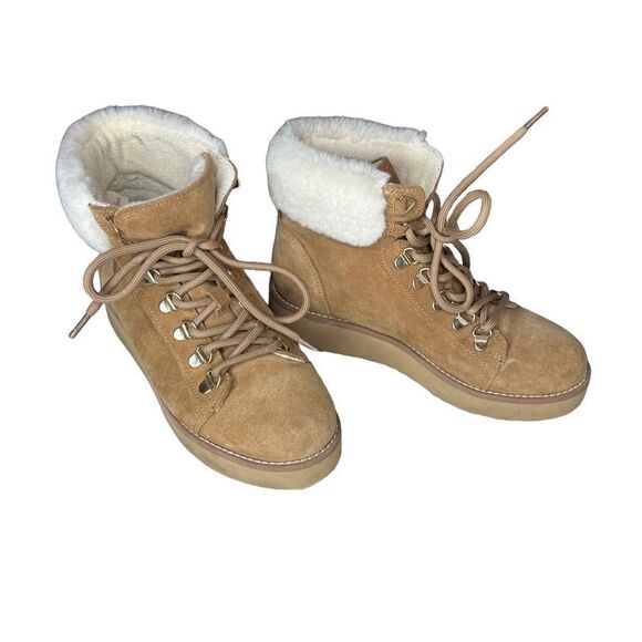 Sam Edelman Franc cognac fur trim boots size 6 - Picture 8 of 9